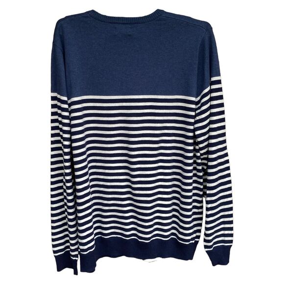 SONOMA Nautical Navy White striped Cotton Lightweight Sweater Size XXL 2XL nwt - Picture 3 of 9